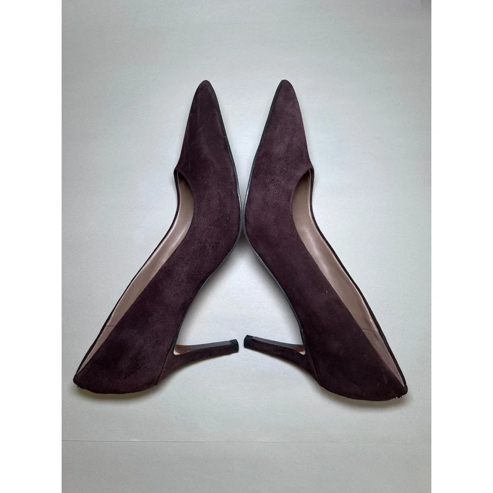 Sam Edelman Hazel Dark Purple Plum Suede Pointed Toe Stiletto Pumps Womens 6